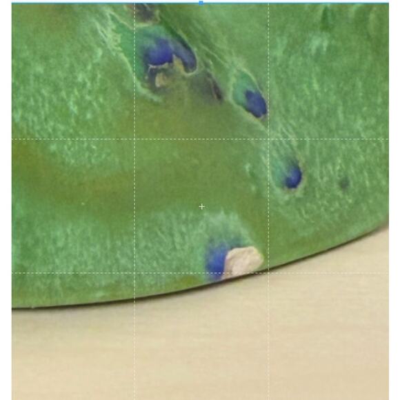 Vintage Large Ceramic Ashtray Green Blue Drip Glaze MCM Lily Pad 9.5" - Picture 8 of 8